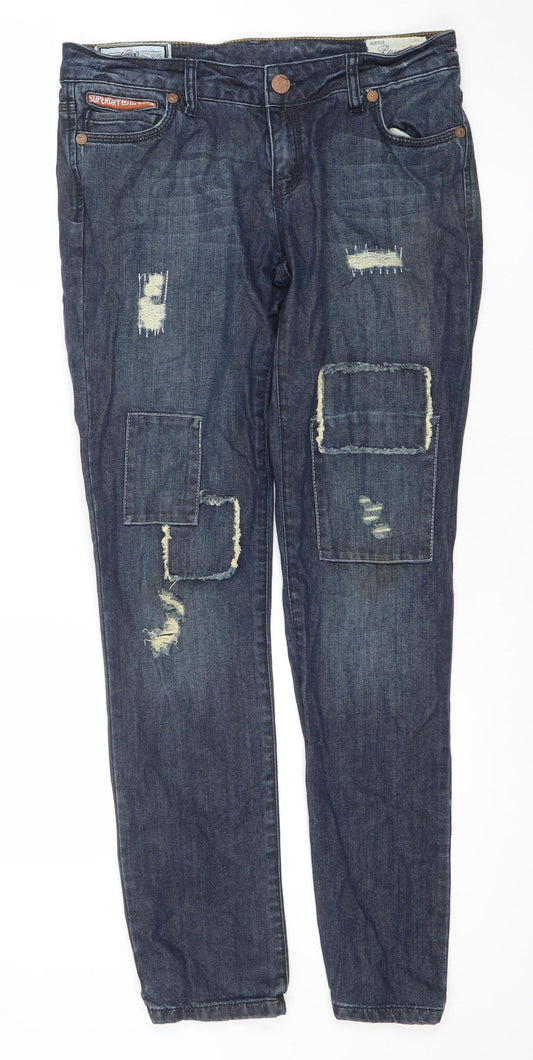 Womens UK Size 28 Superdry Slim Fit Slim Blue Jeans
