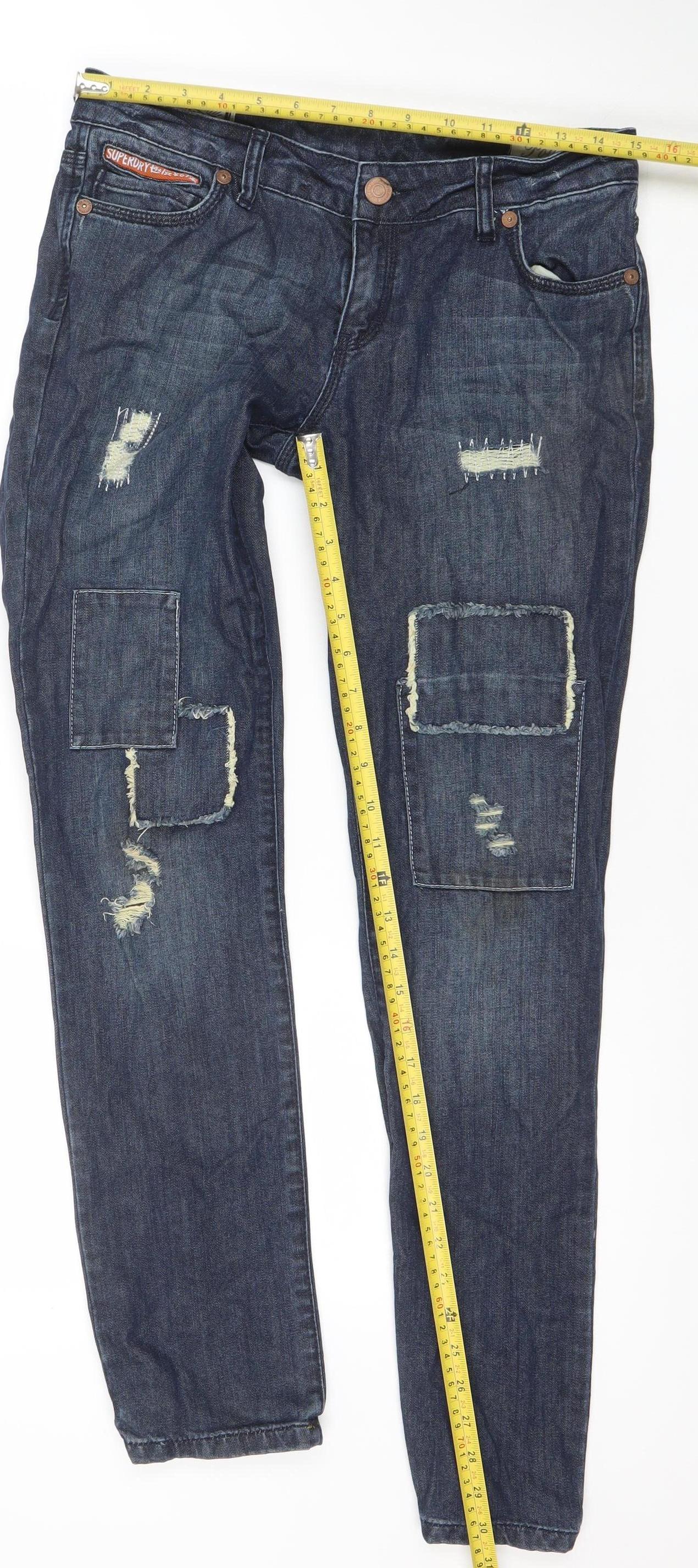 Womens UK Size 28 Superdry Slim Fit Slim Blue Jeans