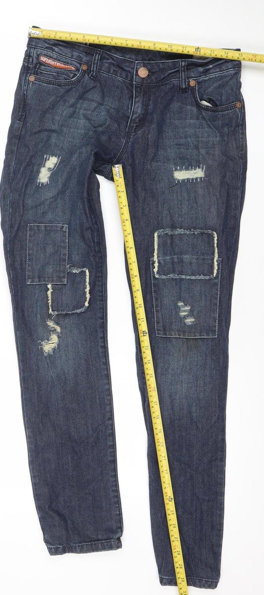 Womens UK Size 28 Superdry Slim Fit Slim Blue Jeans