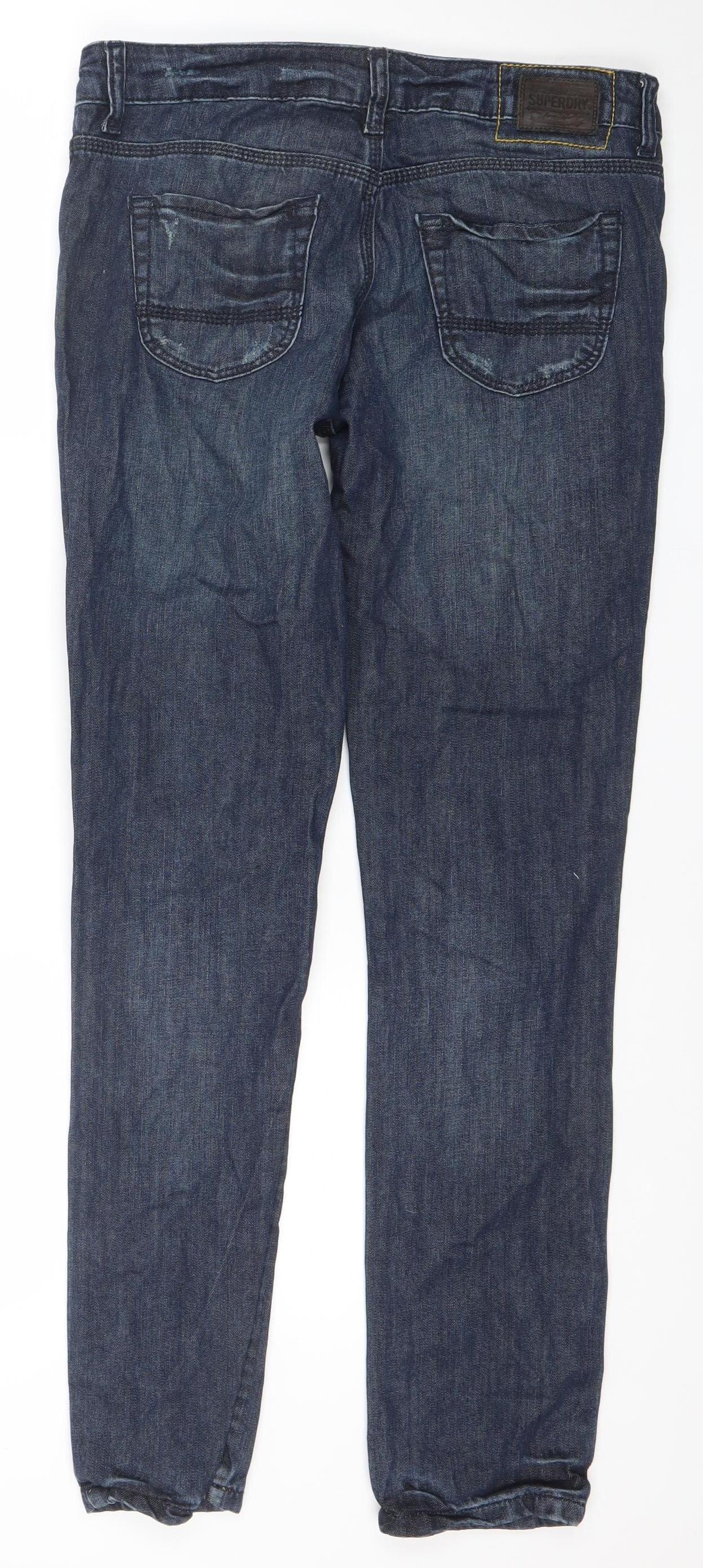 Womens UK Size 28 Superdry Slim Fit Slim Blue Jeans