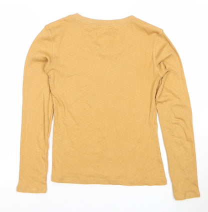Womens UK Size S Zara Beige Basic T-Shirt