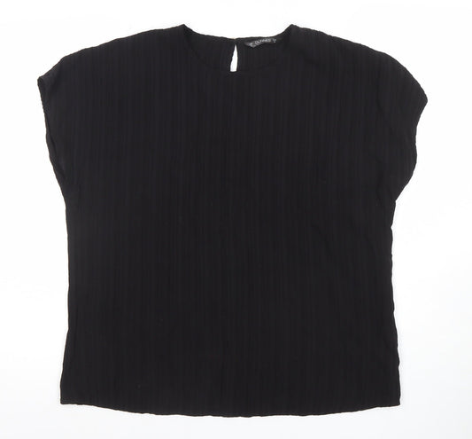 Dunnes Women Black Basic Short Sleeve Crew Neck Blouse Size M