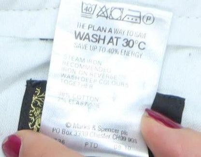 Marks and Spencer Men's Black Corduroy Trousers 34W 29L Regular Fit