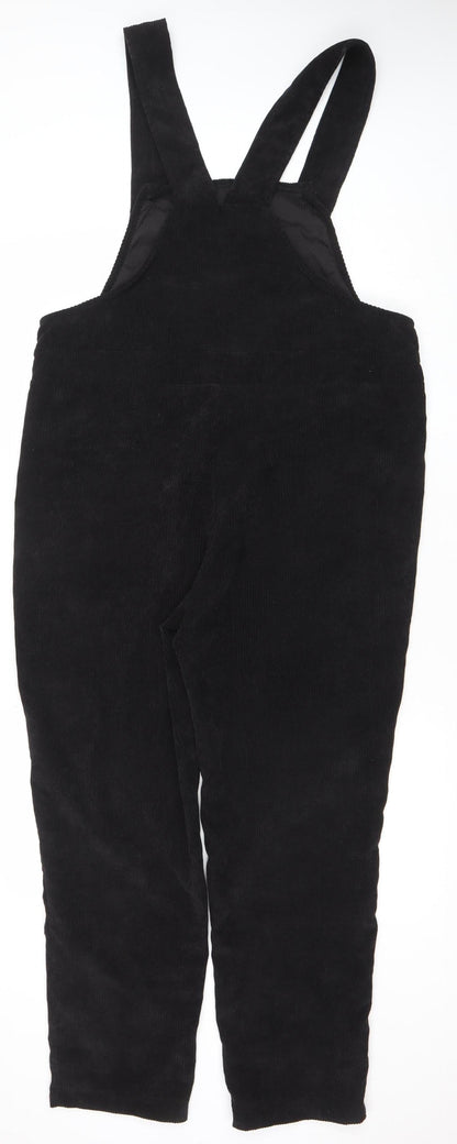 SHEIN Women’s Black Corduroy Jumpsuit Dungaree Size 10 M Relaxed Fit