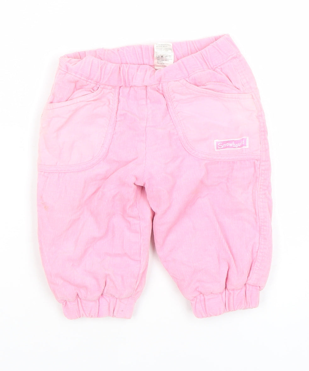 Asdale Pink Corduroy Jogger Trousers 3-6 Months Unisex Baby Cotton