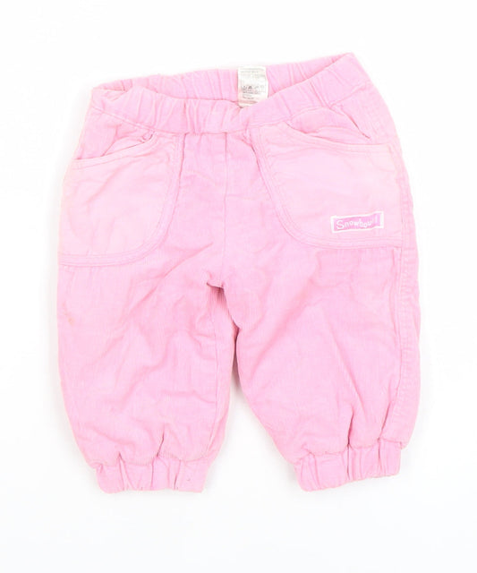 Asdale Pink Corduroy Jogger Trousers 3-6 Months Unisex Baby Cotton