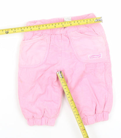 Asdale Pink Corduroy Jogger Trousers 3-6 Months Unisex Baby Cotton