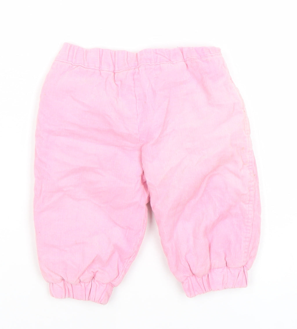 Asdale Pink Corduroy Jogger Trousers 3-6 Months Unisex Baby Cotton