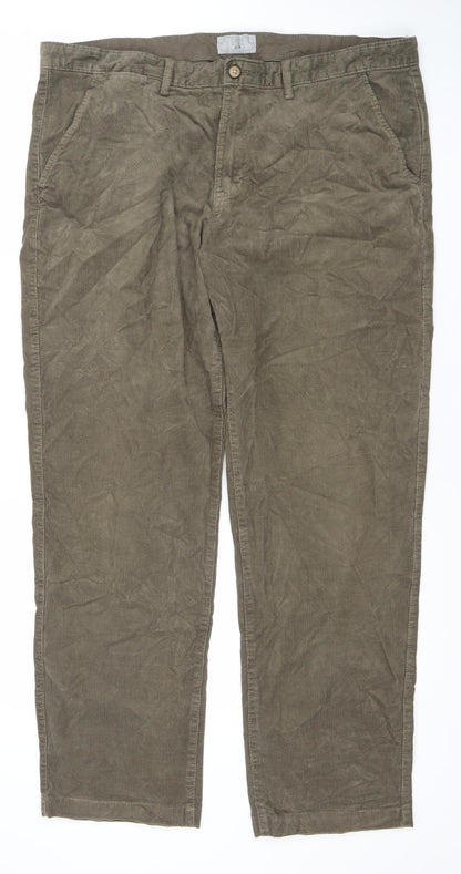 Marks and Spencer Men’s Brown Corduroy Chino Trousers 36L
