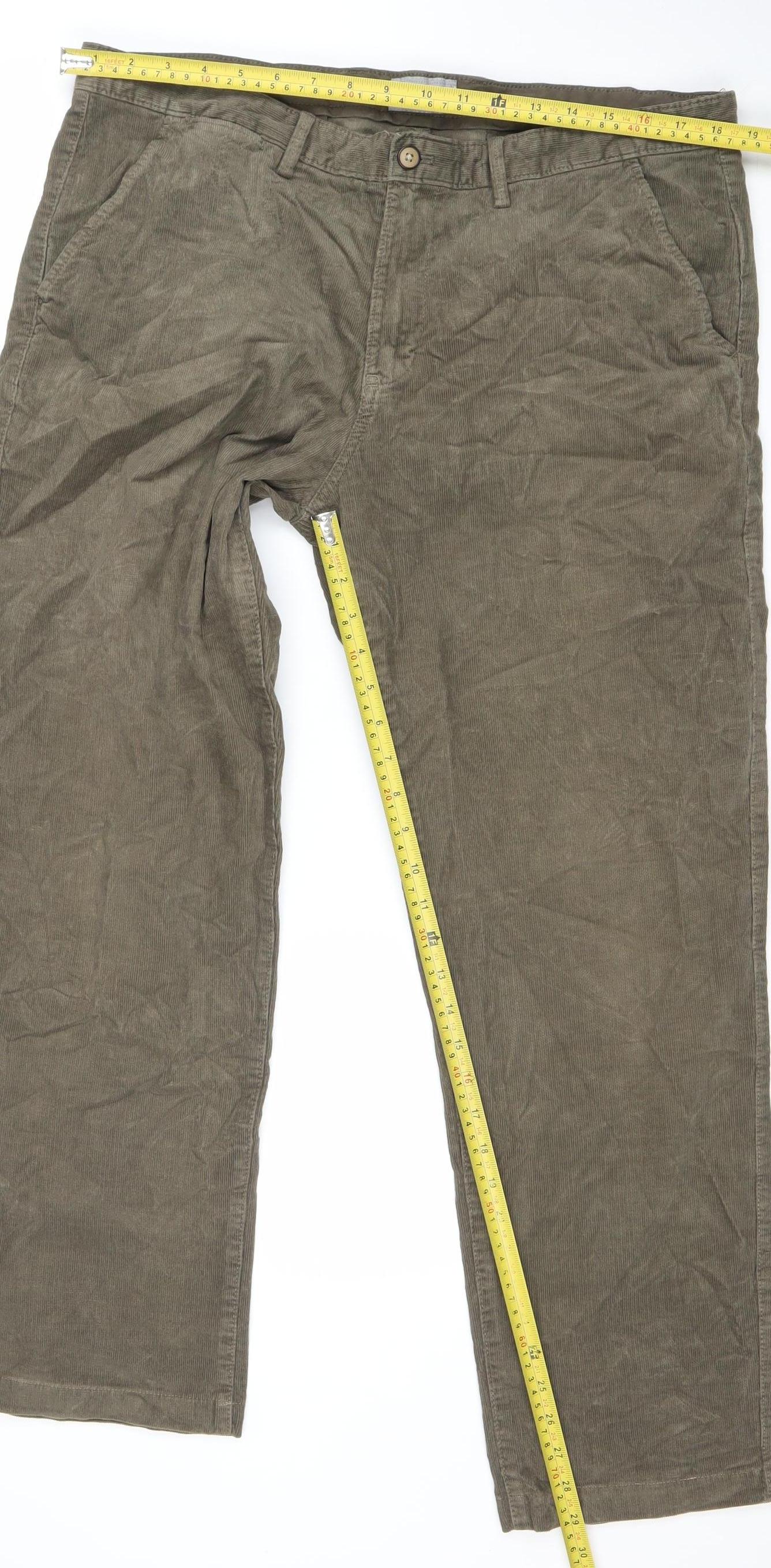 Marks and Spencer Men’s Brown Corduroy Chino Trousers 36L