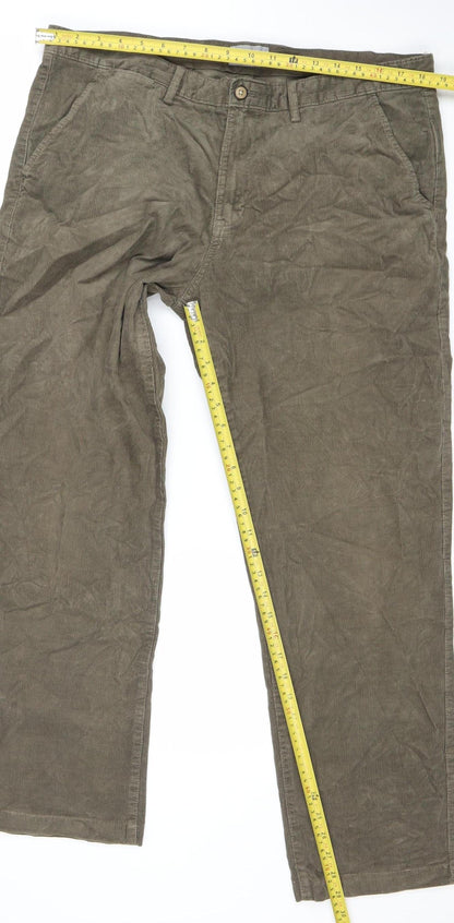 Marks and Spencer Men’s Brown Corduroy Chino Trousers 36L