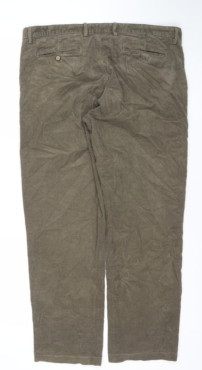 Marks and Spencer Men’s Brown Corduroy Chino Trousers 36L