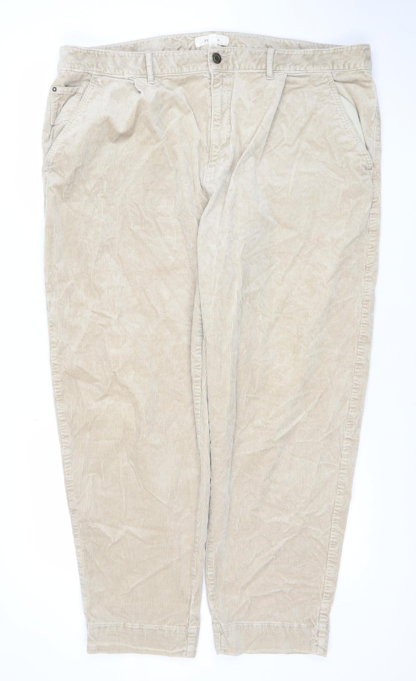 Womens UK Size 22 Marks and Spencer Relaxed Fit Chino Beige Trousers
