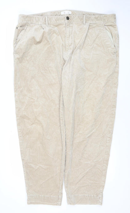 Womens UK Size 22 Marks and Spencer Relaxed Fit Chino Beige Trousers