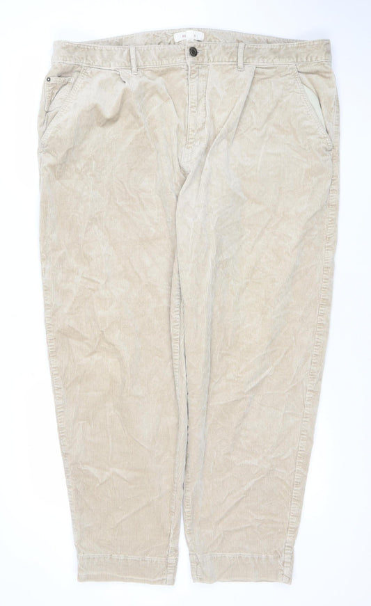 Womens UK Size 22 Marks and Spencer Relaxed Fit Chino Beige Trousers