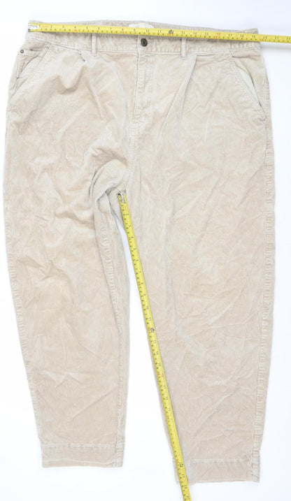 Womens UK Size 22 Marks and Spencer Relaxed Fit Chino Beige Trousers