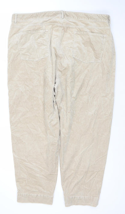 Womens UK Size 22 Marks and Spencer Relaxed Fit Chino Beige Trousers