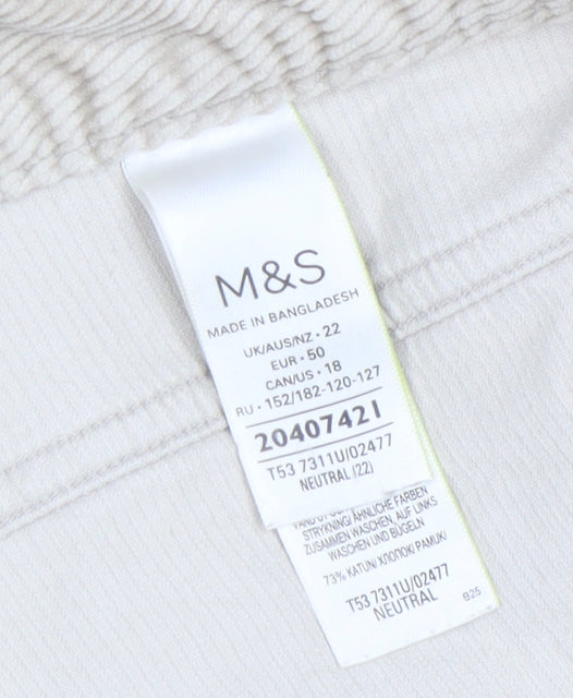 Womens UK Size 22 Marks and Spencer Relaxed Fit Chino Beige Trousers