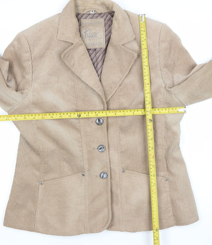 Klass Collection Women Beige Corduroy Blazer Jacket Size 16