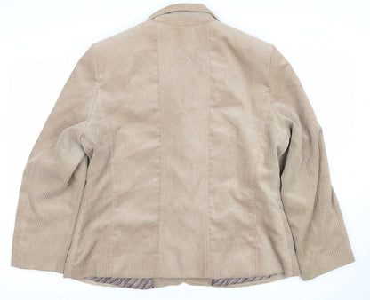 Klass Collection Women Beige Corduroy Blazer Jacket Size 16