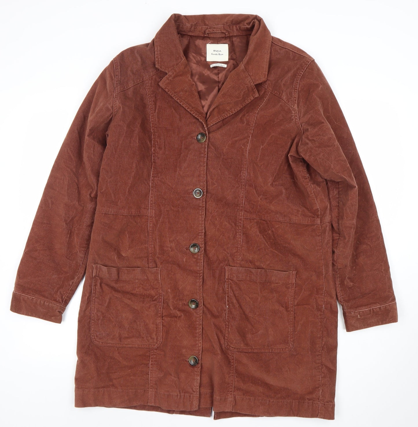 Womens UK Size 12 RVCA Brown Overcoat