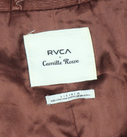 Womens UK Size 12 RVCA Brown Overcoat