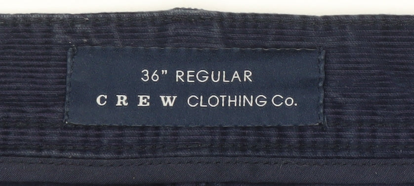Crew Clothing Co. Men's Blue Corduroy Regular Fit 36in Trousers