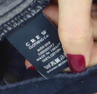 Crew Clothing Co. Men's Blue Corduroy Regular Fit 36in Trousers