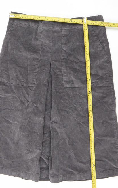 Cotton Traders Women’s Grey Corduroy Cargo Midi Skirt Size 12