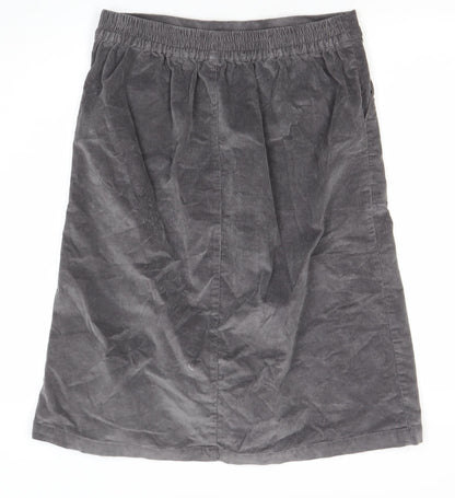 Cotton Traders Women’s Grey Corduroy Cargo Midi Skirt Size 12
