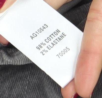 Cotton Traders Women’s Grey Corduroy Cargo Midi Skirt Size 12