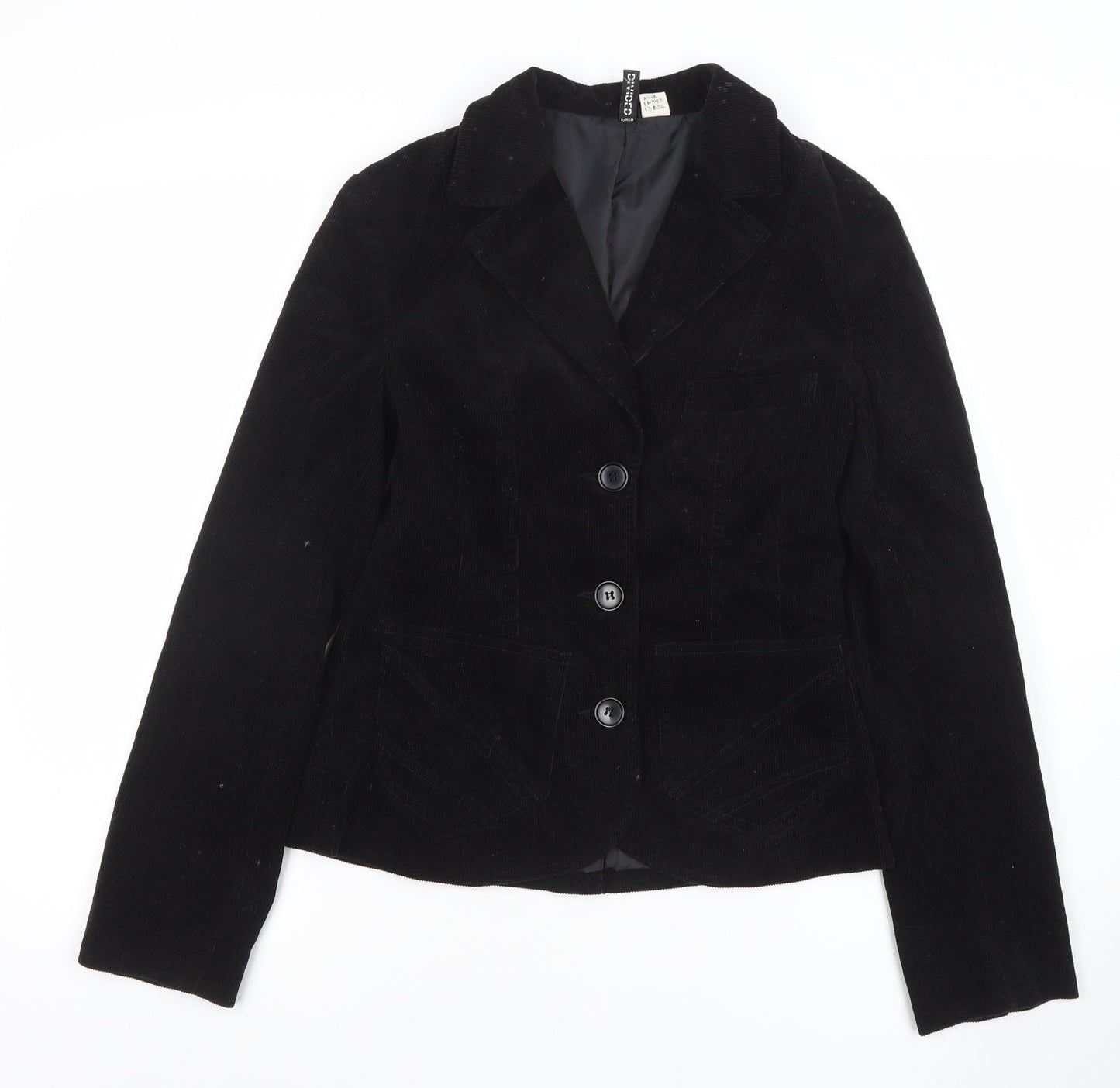 H&M Divided Women's Black Size 8 Corduroy Single-Breasted Blazer