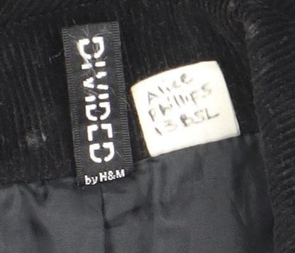 H&M Divided Women's Black Size 8 Corduroy Single-Breasted Blazer