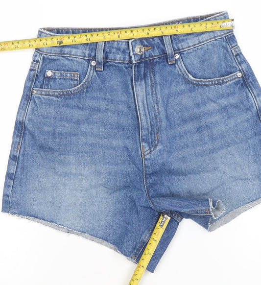 Marks and Spencer Womens Blue Size 8 Cut-Off Denim Shorts
