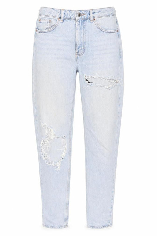 Womens UK Size 10 Topshop Regular Fit Mom Blue Jeans