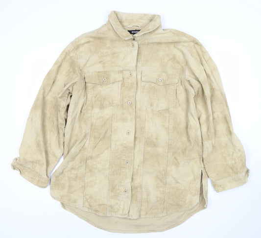 Missguided Women Beige Corduroy Overshirt Jacket UK14