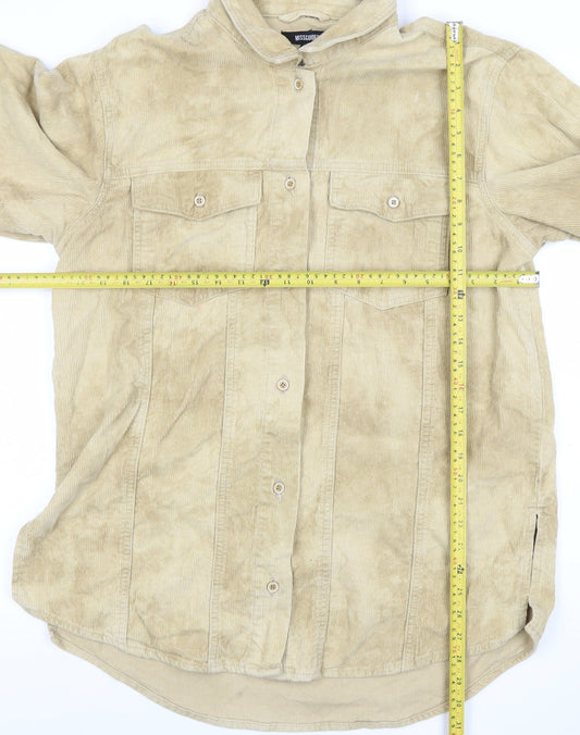 Missguided Women Beige Corduroy Overshirt Jacket UK14