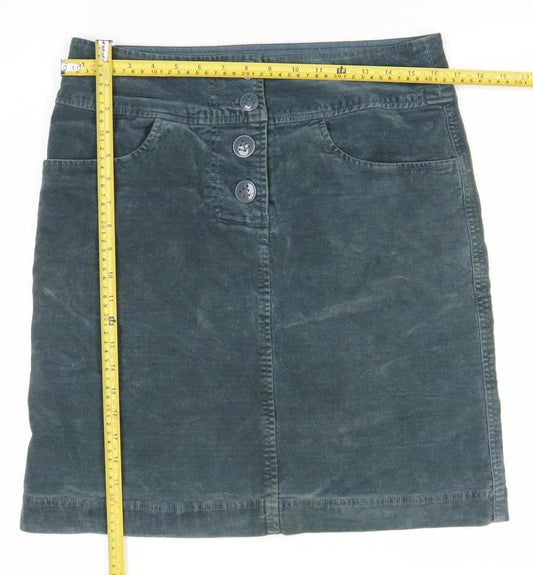 Fat Face Womens Green Knee Length Corduroy Pencil Skirt Size S