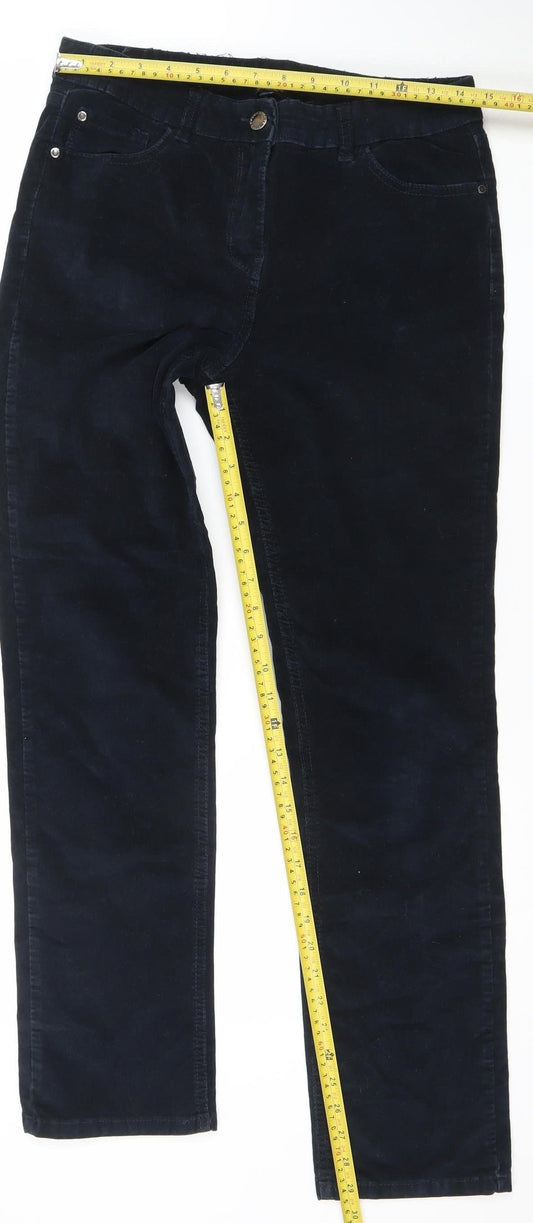 Maine New England Women's Blue Size 12R Chino Cotton Stretch Trousers
