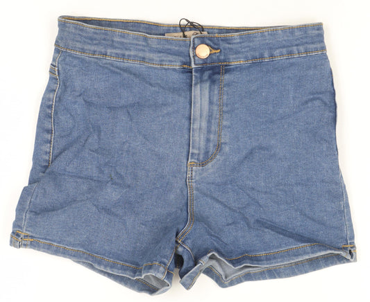 Denim & Co Women's Blue Denim High Rise Stretch Shorts Size 12