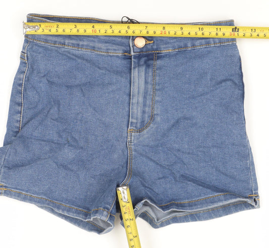 Denim & Co Women's Blue Denim High Rise Stretch Shorts Size 12