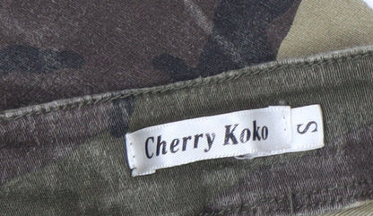 Womens UK Size S Cherry Koko Regular Fit Cargo Brown Jeans