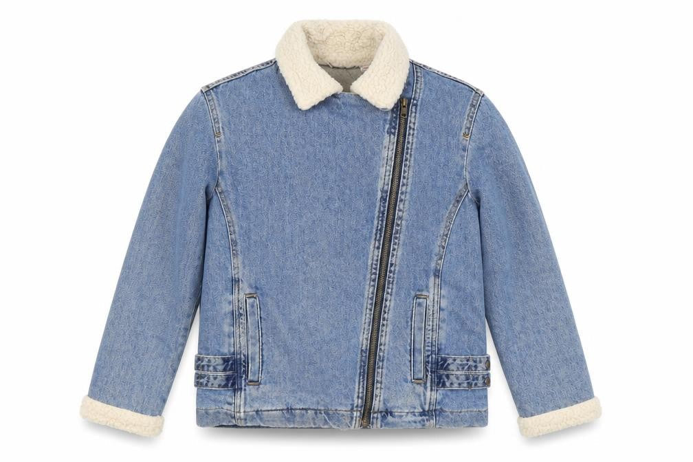 Girls UK Size 9-10 Years Zara Blue Biker Coat