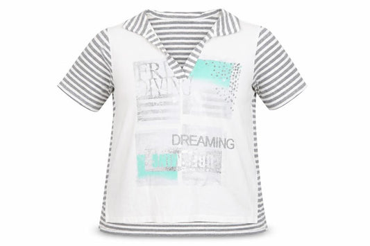 Womens UK Size 14 FRANK WALDER Grey Basic T-Shirt
