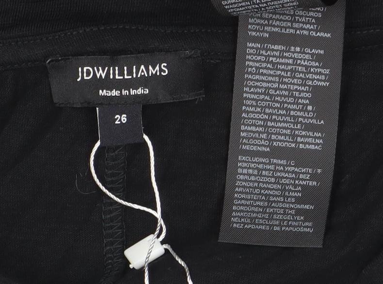 Womens UK Size 26 JWILLIAMS Black Basic T-Shirt