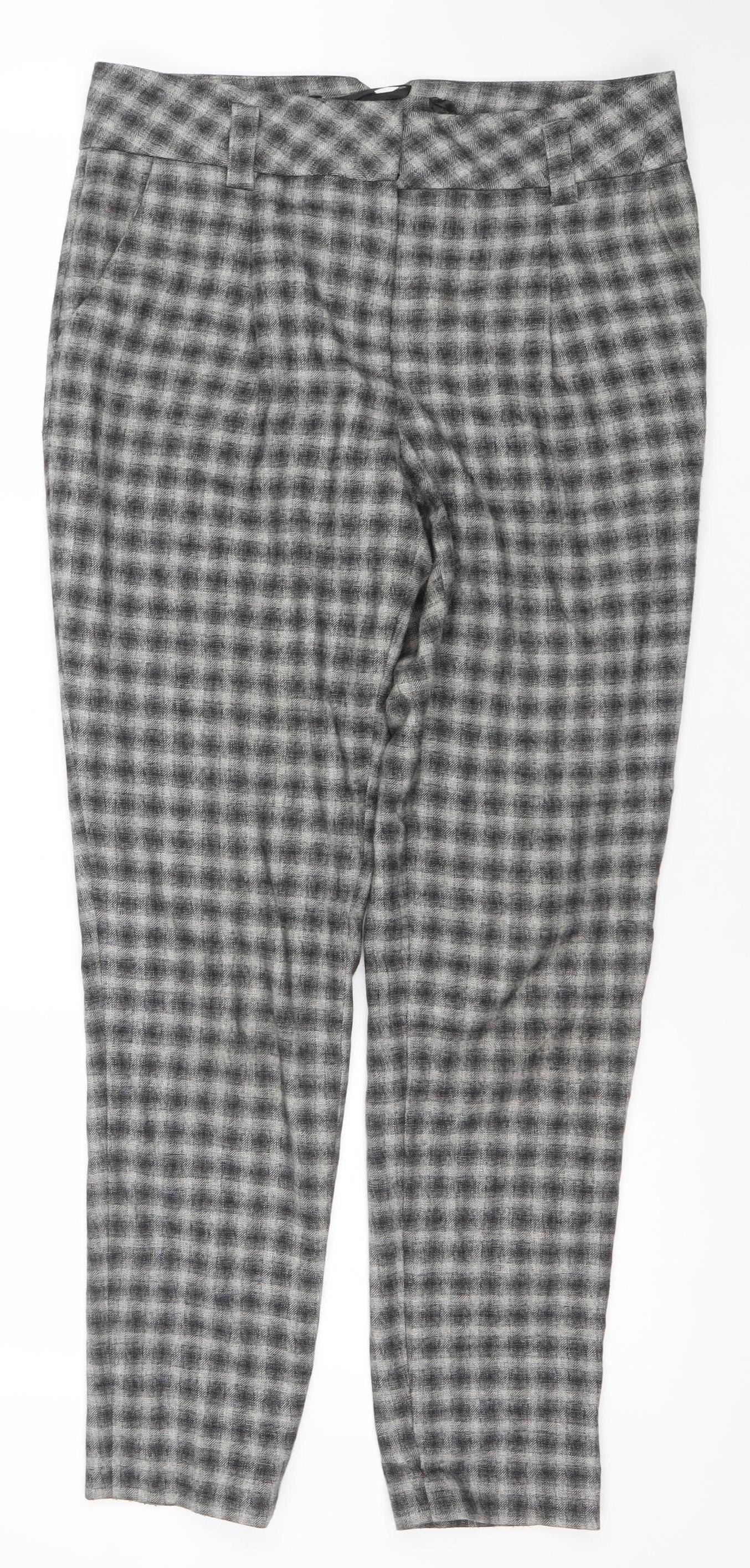 Womens UK Size 8 MORE & MORE Regular Fit Business Casual Workwear Grey Trousers
