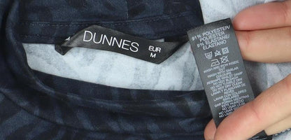 Dunnes Women Blue Animal Print Roll Neck Long Sleeve Jersey Top M