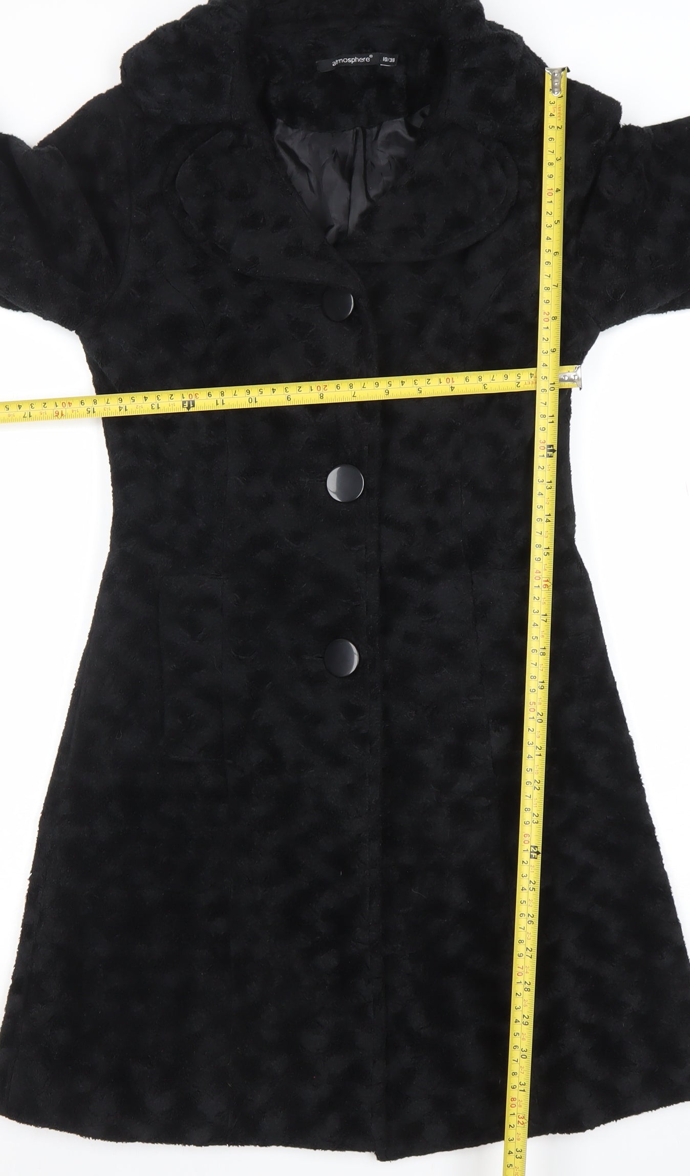 Womens UK Size 10 Atmosphere Black Overcoat