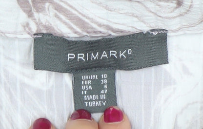Womens UK Size 10 Primark Multicoloured Basic Button-Up
