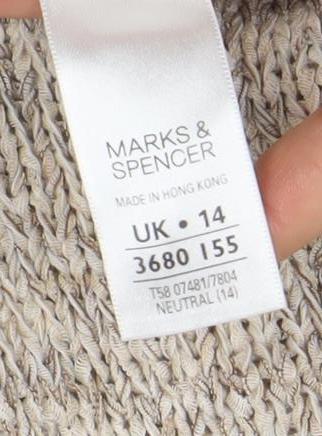 Womens UK Size 14 Marks and Spencer Beige Cardigan Jumper